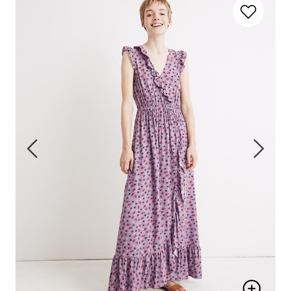 Madewell Ruffle edges floral wrap maxi dress 2